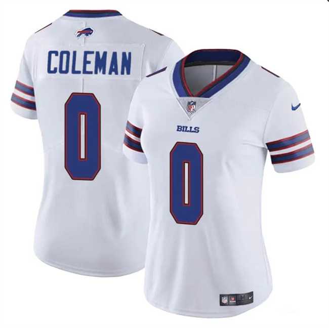 Women%27s Buffalo Bills #0 Keon Coleman White Vapor Stitched Jersey Dzhi
